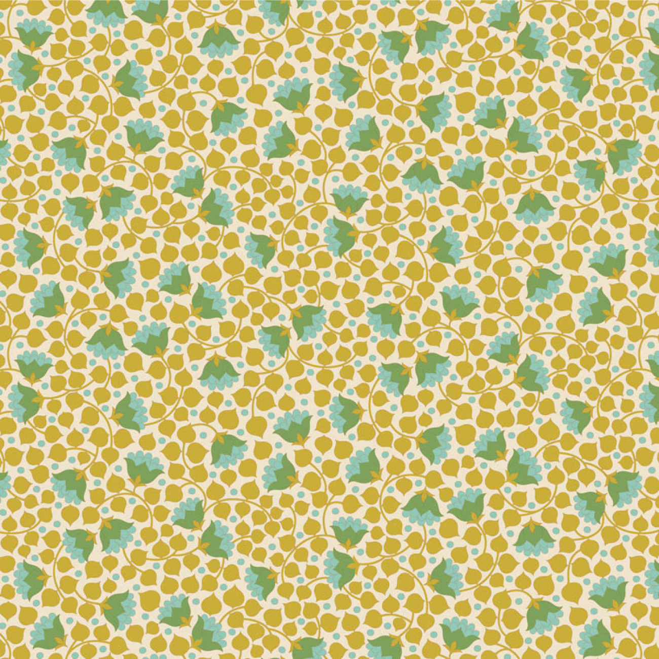 Tilda Patchwork Stoff Baumwolle - Wallflower - Bellflower Flaxen
